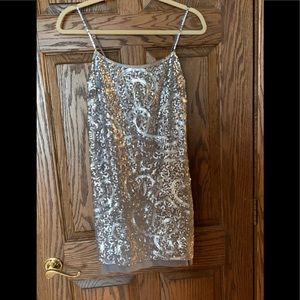 BCBG silver sequin dress